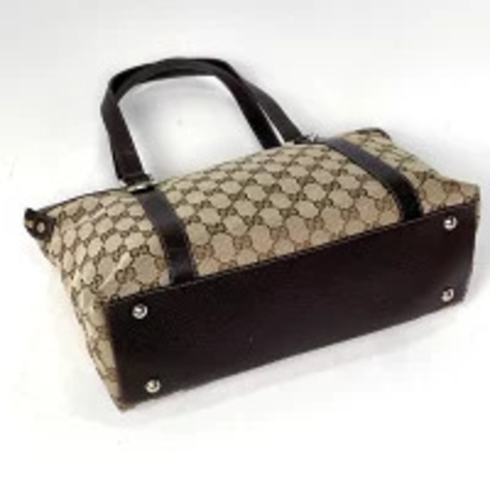 Gucci canvas beige tote bag GG brown Abbey Tan Brown